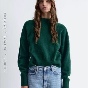 & Other Stories Deep Green Crewneck Sweater